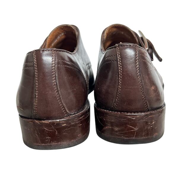 Allen Edmonds Men\'s Shoes 10 Norwich Monk Strap Buckle Dress Brown Made in Italy main image 9